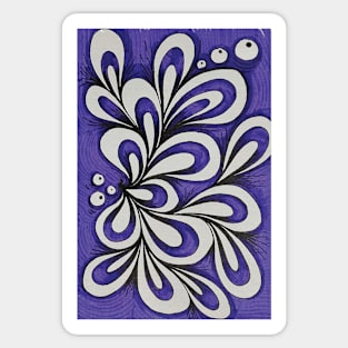 Beautiful purple leaves free hand drawing Sticker